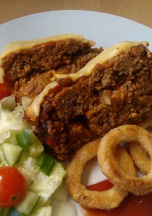 A picture of Vickys Cheeseburger Meatloaf, GF DF EF SF NF.