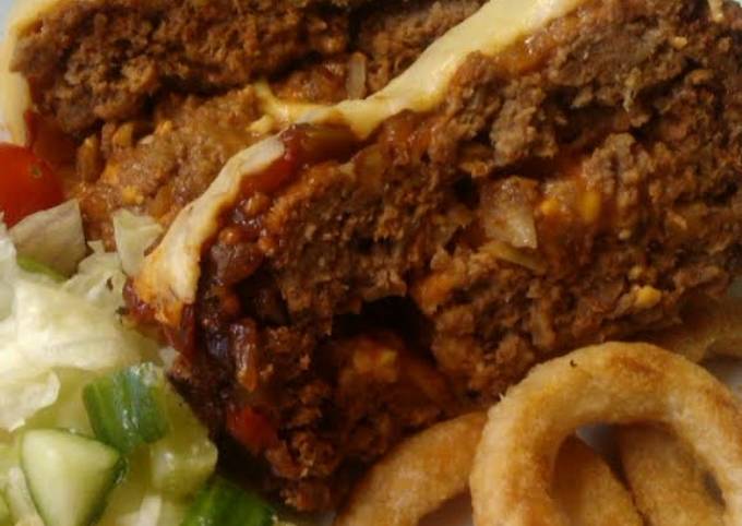 Recipe: Appetizing Vickys Cheeseburger Meatloaf, GF DF EF SF NF