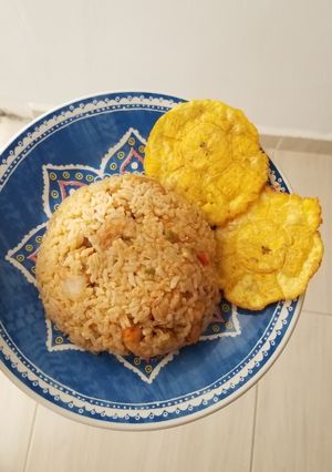 Una foto de Arroz de Camarón natural receta de Santa Marta