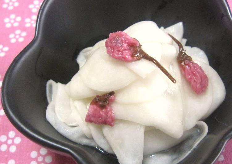 Recipe of Speedy Sweet and Sour Pickled Sakura and Turnip for Cherry Blossom Viewing Bento