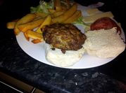 A picture of grilled beef burger