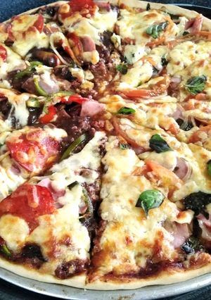 Una foto de Pizza de frijoles picantes