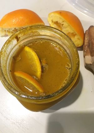 Una foto de Jarabe de Naranja-Cúrcuma-Jengibre
