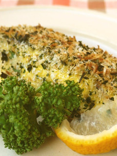 A picture of White Fish Baked in Mayonnaise and Panko.