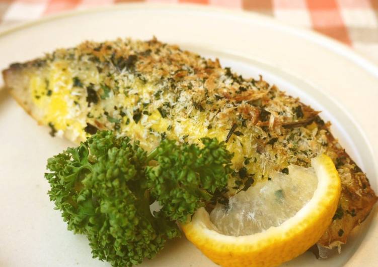 White Fish Baked in Mayonnaise and Panko