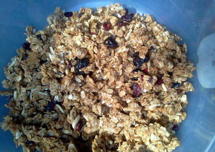 Steps to Make Super Quick Homemade Healthy crunchy granola clusters