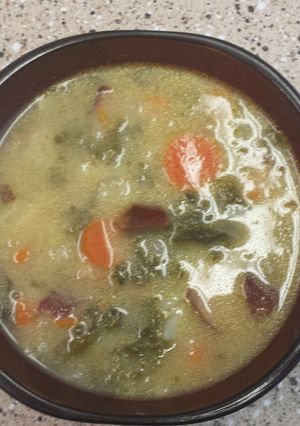A picture of Homemade toscana soup.