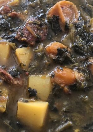 عکسی از دستور خورشت آلو اسفناج