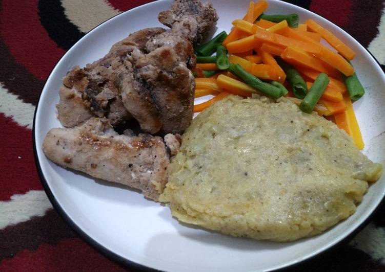 Resep Ikan kakap dan mashed potato Lezat