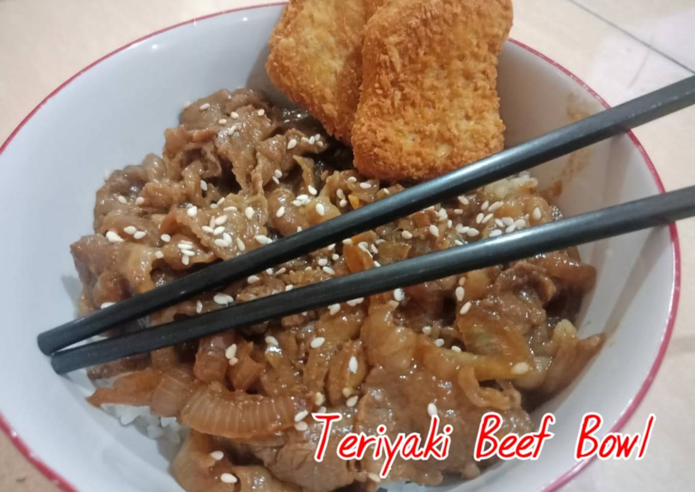 Teriyaki Beef Bowl ala Yoshinoya