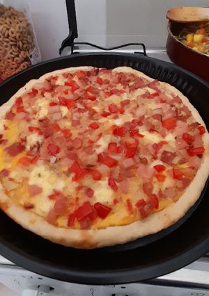 Una foto de Tarta de panceta y queso