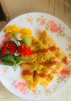 A picture of Eggless broccoli omelette.