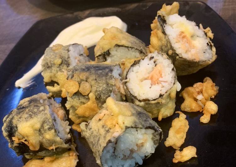 Cara Gampang Bikin Fried Tempura Sushi Anti Gagal