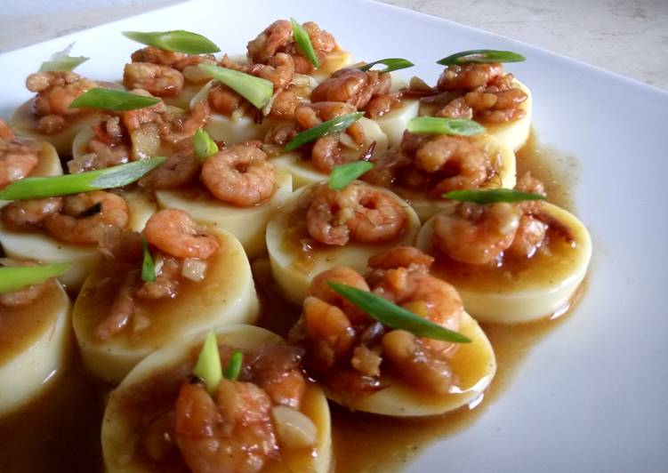 Steamed Tofu with Shrimp