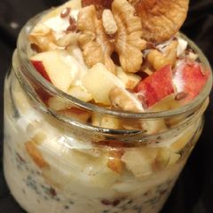 A picture of Apple fig and walnuts(health is wealth jar).
