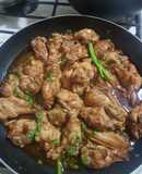Alitas de pollo a la Bbq en sartén