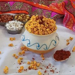 A picture of Achari Masala Jowar Dhani (Popped Sorghum).