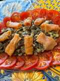 Salade de betteraves et tomates au saumon fumé