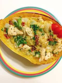 A picture of Creamy kale spaghetti squash.