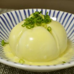 A picture of Microwaved Steamed Sweet Onion with Shiro-Dashi & Cheese.