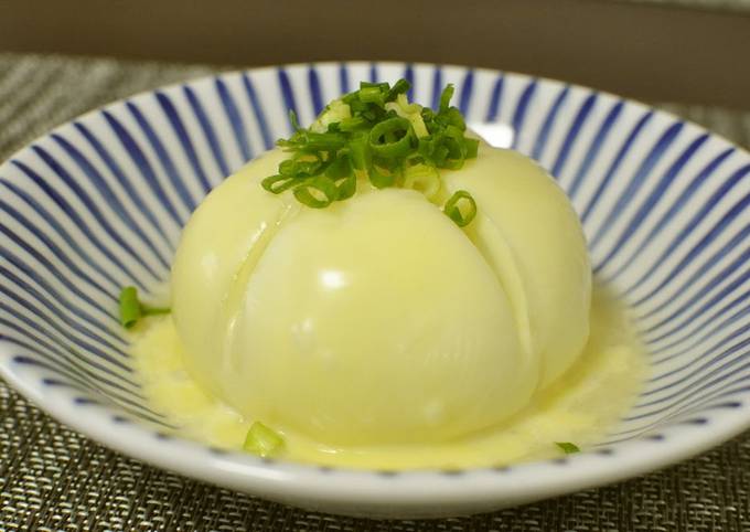 Microwaved Steamed Sweet Onion with Shiro-Dashi & Cheese