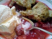 A picture of strawberry cobbler