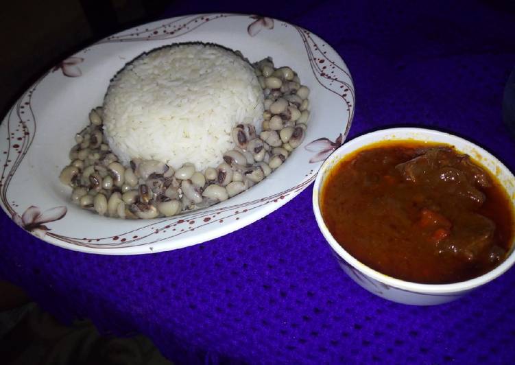Rice and Beans with stew