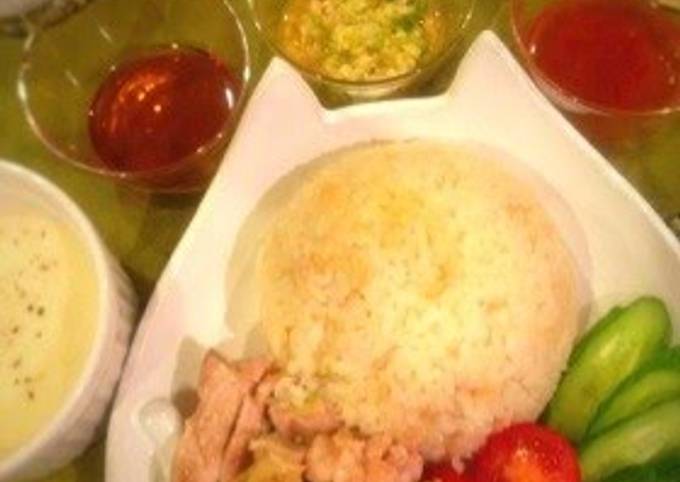 Singapore Chicken Rice with Ginger Sauce