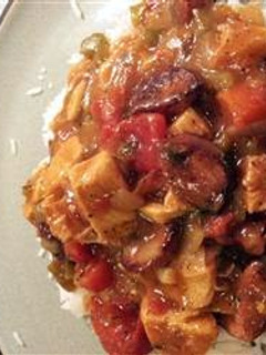 A picture of Gumbo Chicken and Smoked Sausage Creole.