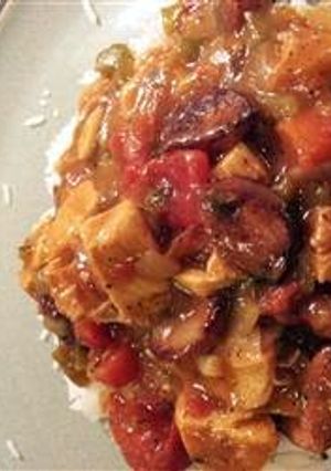 A picture of Gumbo Chicken and Smoked Sausage Creole.