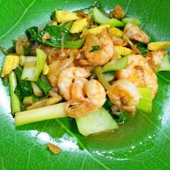 A picture of Cah Udang Sawi Pokchoy.