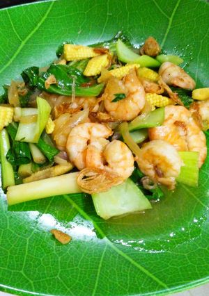 Foto resep Cah Udang Sawi Pokchoy