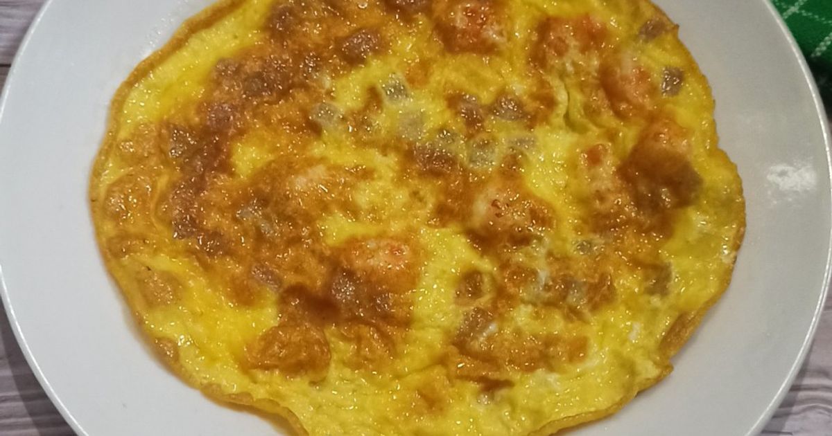 Telur dadar udang sosis
