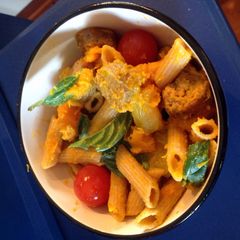 A picture of Pumpkin & Vege Sausage Pasta.