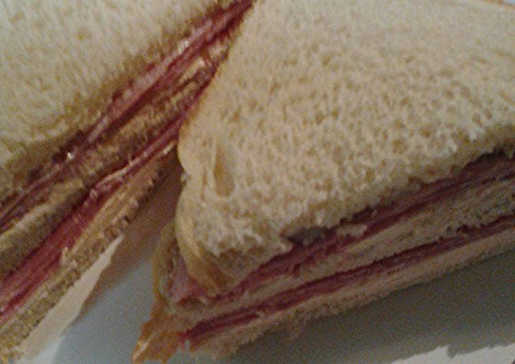 Recipe of Homemade Ham and smoked salmon cream cheese sandwich