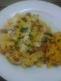 Creamy Fettuccine Pasta with Chorizo Sausage and Jerk Chicken