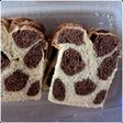Giraffe print loaf bread (roti tawar motif jerapah)