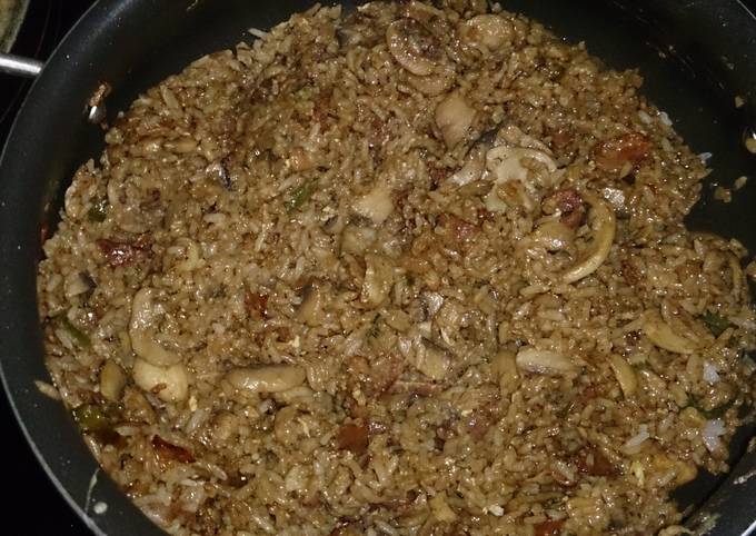 Mushroom Bacon Fried Rice