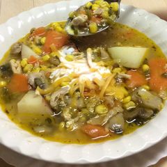 A picture of Chicken Chili Stew - Quick, Easy Dinner.