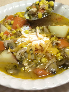 A picture of Chicken Chili Stew - Quick, Easy Dinner.
