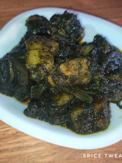 A picture of Pork with thick paste of Sesame, Bamboo shoots and Ghost Chilli.