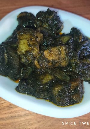 A picture of Pork with thick paste of Sesame, Bamboo shoots and Ghost Chilli.