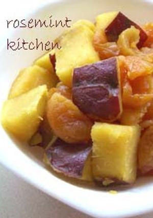 A picture of Sweet Potato and Apricot Simmered with Apple Juice (Macrobiotic).