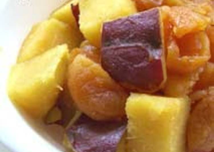 Sweet Potato and Apricot Simmered with Apple Juice (Macrobiotic)