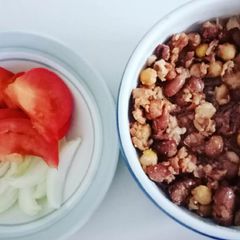 A picture of Foul (Lebanese breakfast).