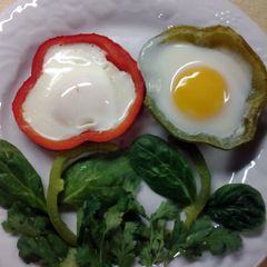 A picture of Sunny Side Up Veggie Flowers.