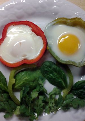 A picture of Sunny Side Up Veggie Flowers.