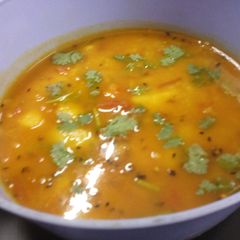 A picture of Aalu Rassa (Indian Potato Soup).