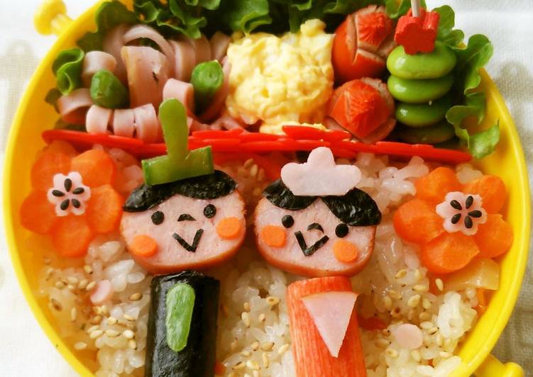 Easiest Way to Prepare Quick Girl&#39;s Festival Character Bento Decorative Hina Doll