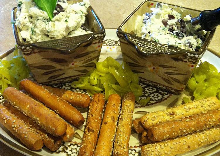 Recipe of Speedy Olive, herb cheese spread